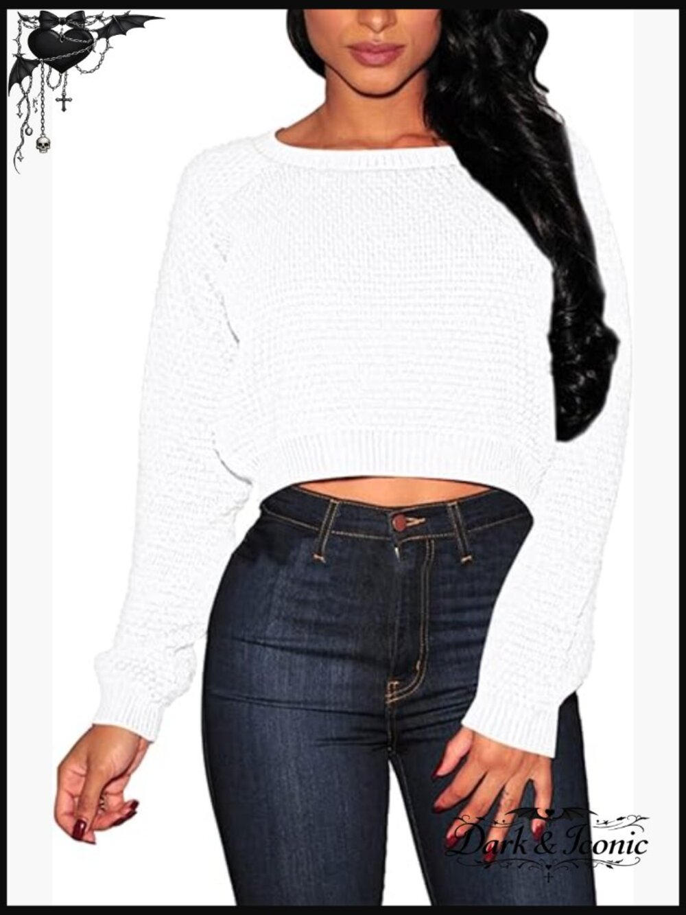 Cropped Ribbed Pullover Sweater Long Sleeve Crew Neck Fall Top